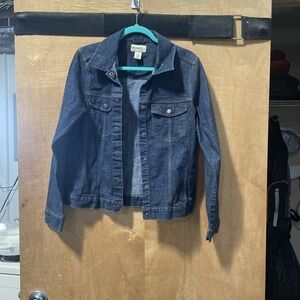 Gander Mountain Jacket women's Medium Dark Wash Denim Jean Coat Outdoor Casual